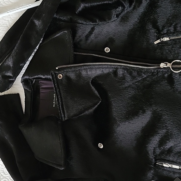 Marciano Women's Amara Biker Faux Pony Black Jacket- Size M- New! - Picture 11 of 11